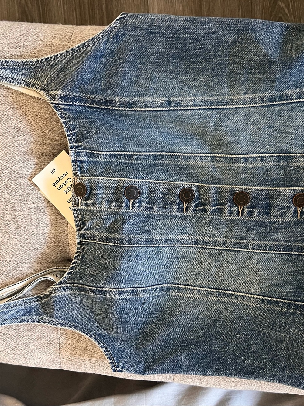 H&M Blue Denim Button-Front Overall Top